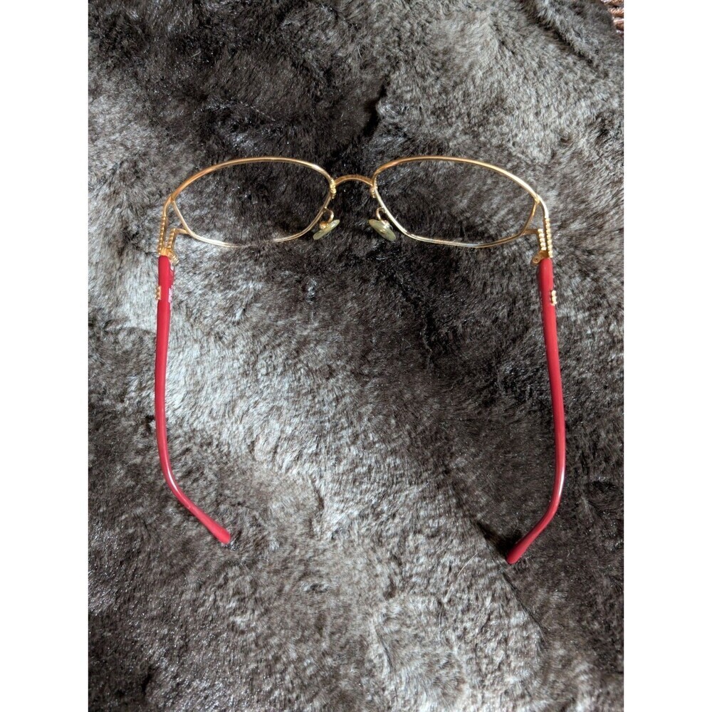 Vintage Christian Dior Eyeglasses Frames Red Butterfly Gold Logo Retro Glasses - Picture 13 of 14